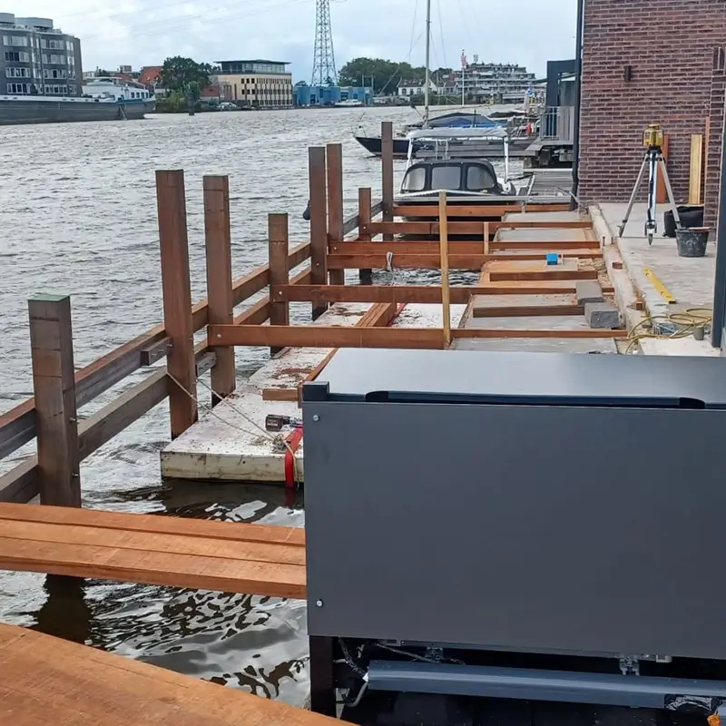 Aanlegsteigers frame voor de steiger