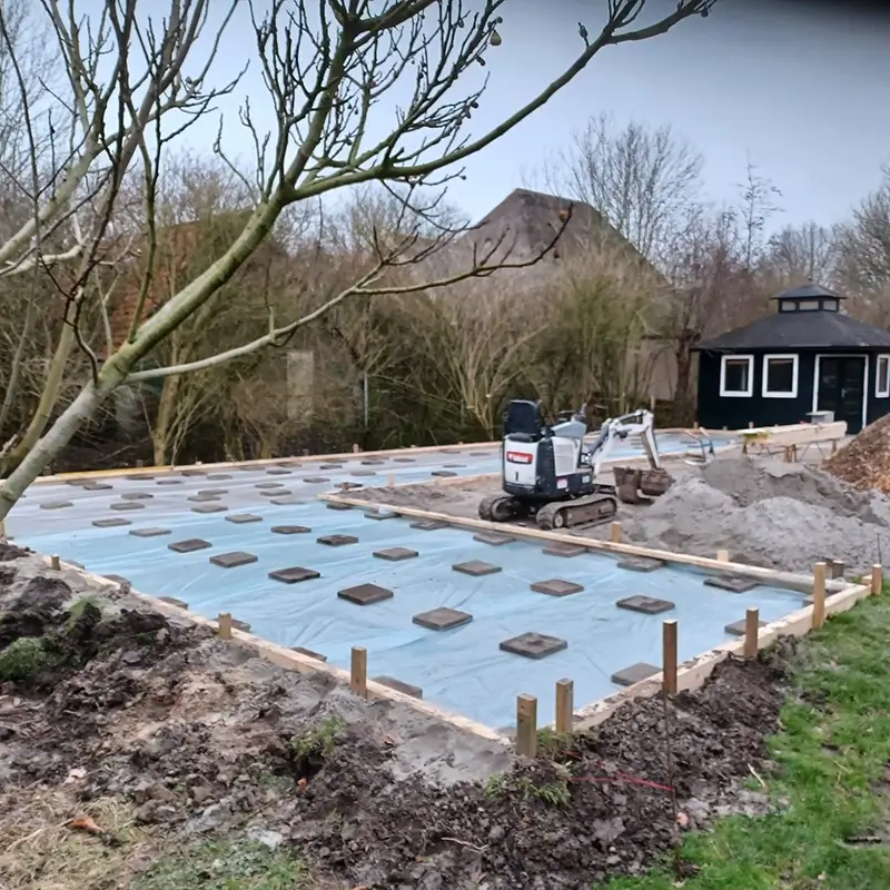 Fundering in tuin 1