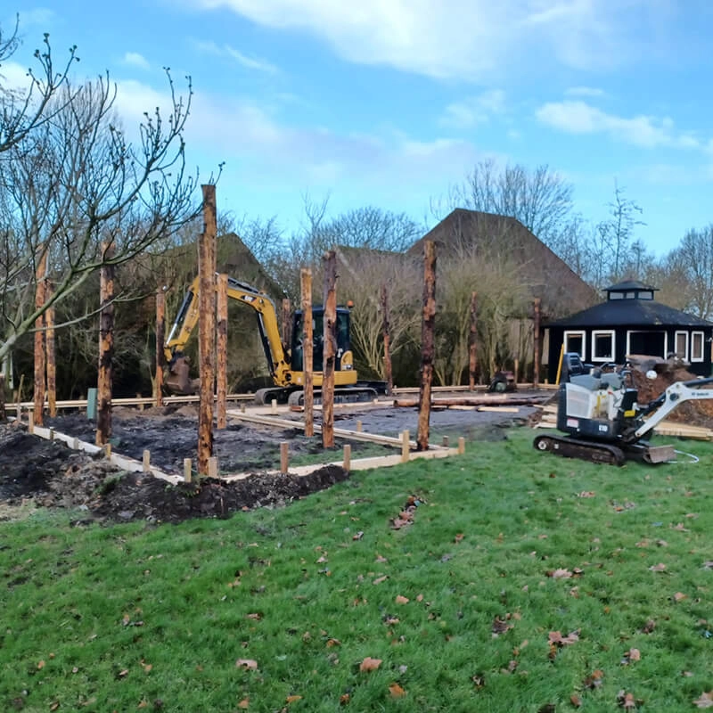 Fundering met hijskraan